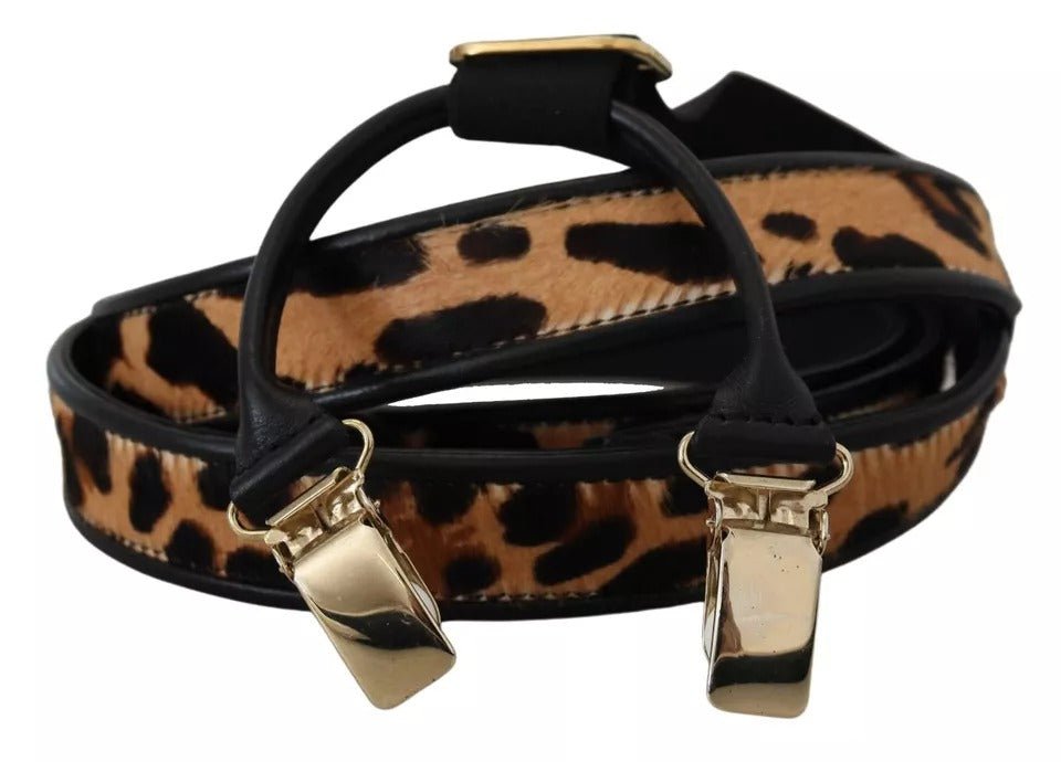  - Dolce & Gabbana Brown Leopard Gold Clips Women Suspender Belt - BEL8941 - Ask Me Wear