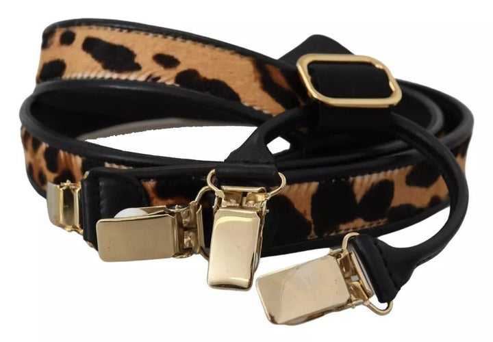  - Dolce & Gabbana Brown Leopard Gold Clips Women Suspender Belt - BEL8941 - Ask Me Wear