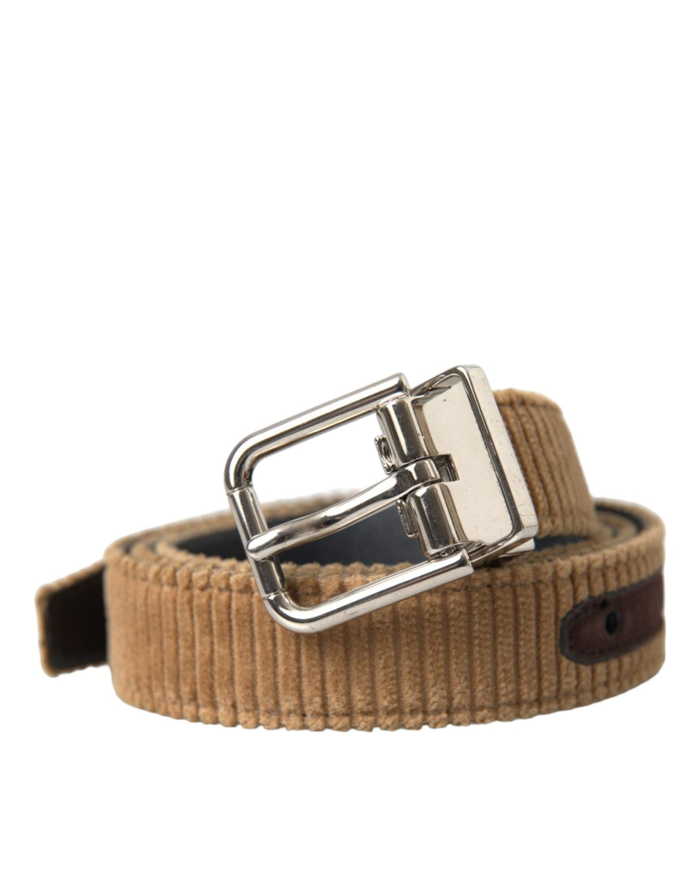  - Dolce & Gabbana Brown Velvet Silver Metal Buckle Belt Men - BEL9225 - 90 - Ask Me Wear