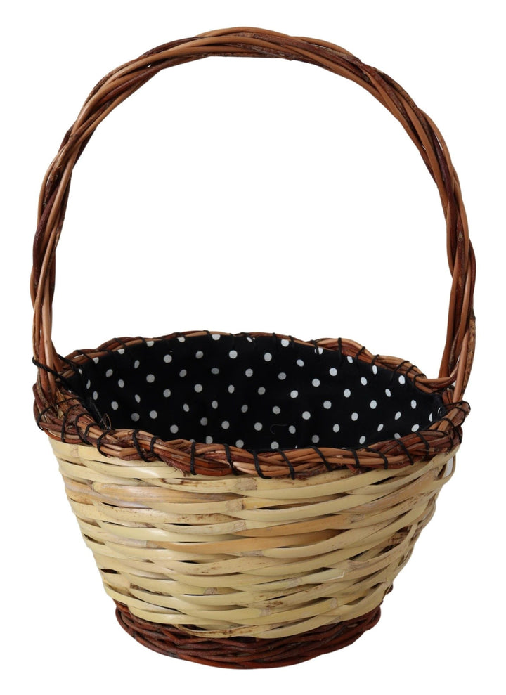  - Dolce & Gabbana Chic Beige Wicker Basket Tote Bag - VAS12274 - Ask Me Wear