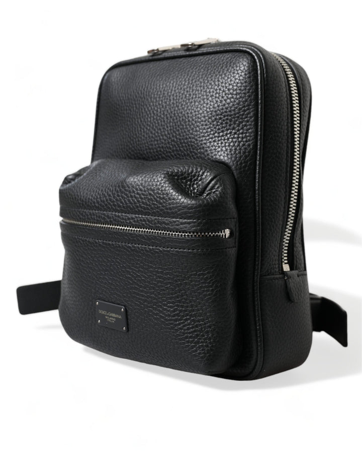  - Dolce & Gabbana Chic Black Calf Leather Small Backpack - BAG1304 - Ask Me Wear