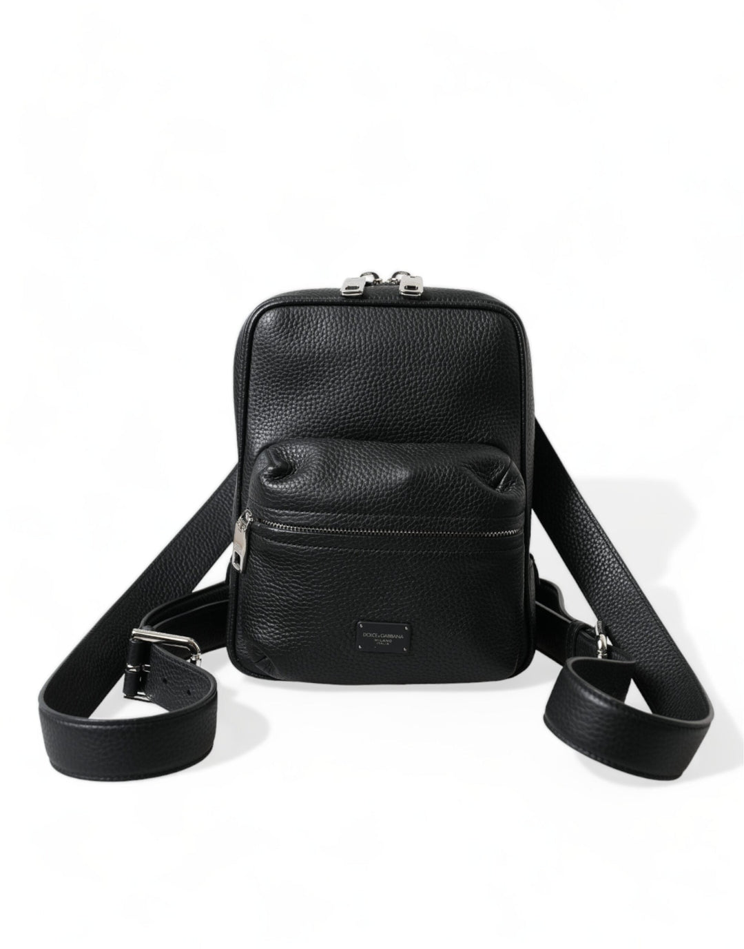  - Dolce & Gabbana Chic Black Calf Leather Small Backpack - BAG1304 - Ask Me Wear