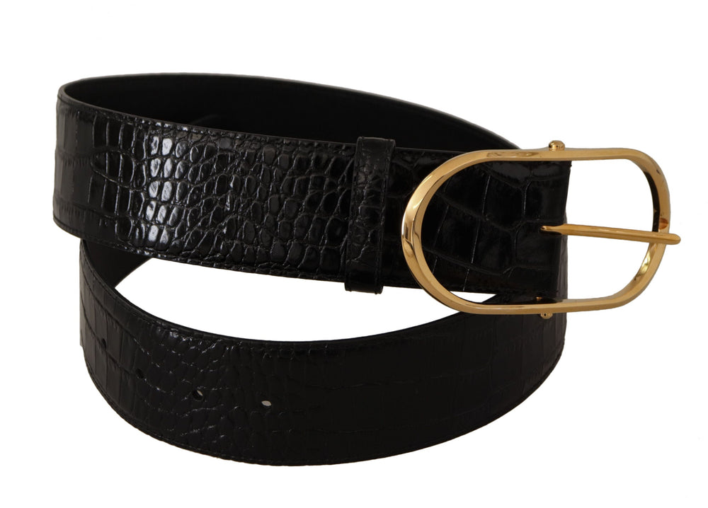  - Dolce & Gabbana Chic Black Leather Logo Belt - WMB137 - 80 - Ask Me Wear