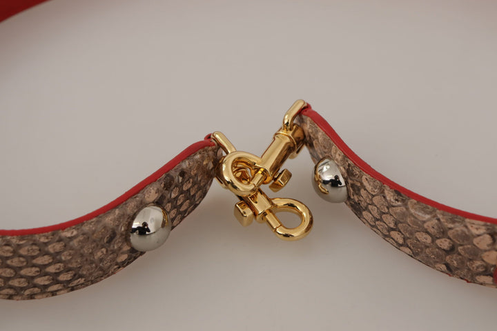  - Dolce & Gabbana Chic Brown Python Leather Bag Strap - BEL8735 - Ask Me Wear