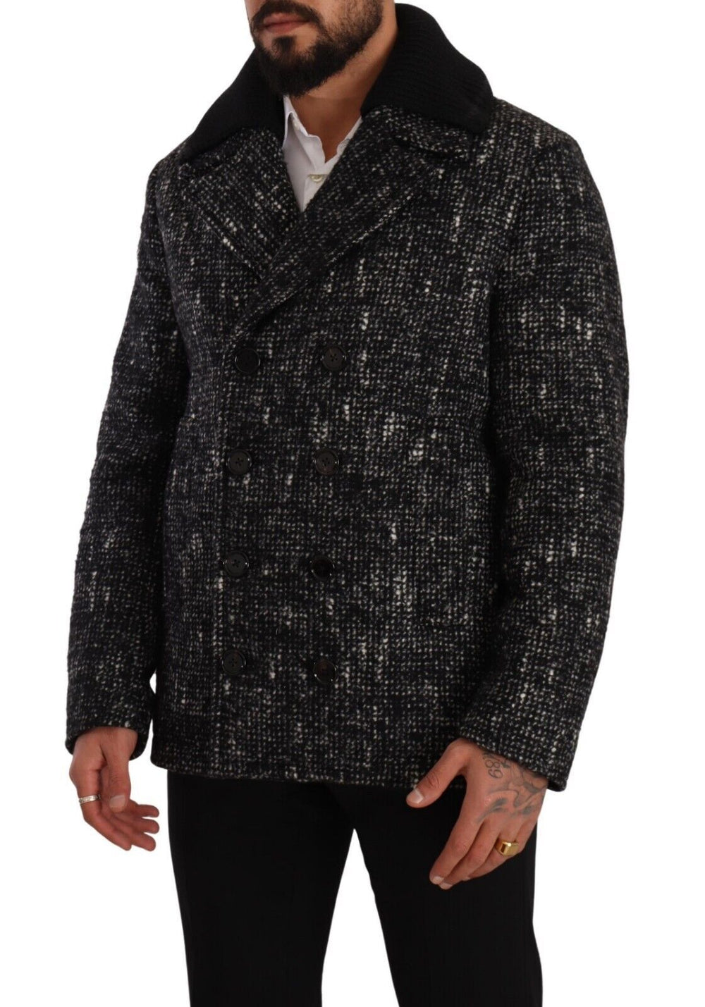  - Dolce & Gabbana Chic Double Breasted Wool Blend Overcoat - JKT3231 - 48 - Ask Me Wear