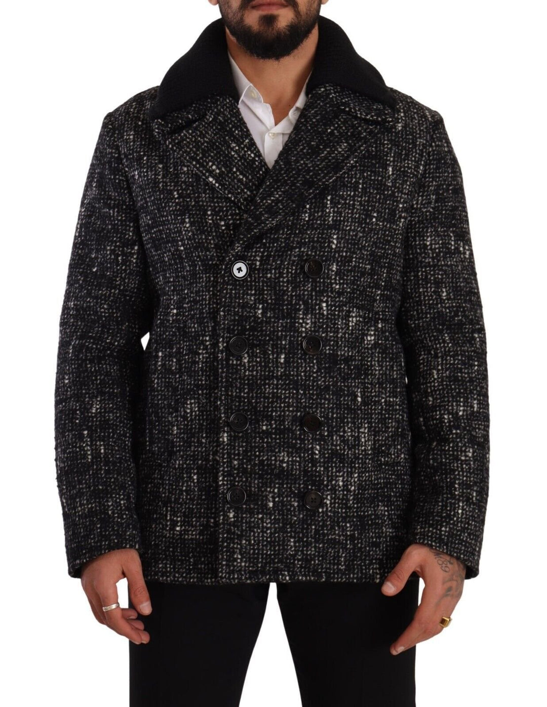  - Dolce & Gabbana Chic Double Breasted Wool Blend Overcoat - JKT3231 - 48 - Ask Me Wear