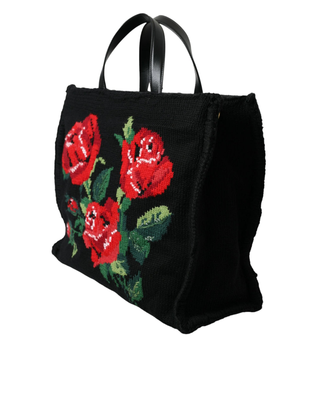  - Dolce & Gabbana Chic Embroidered Floral Black Tote - BAG1147 - Ask Me Wear