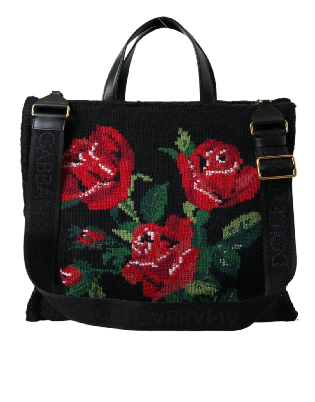  - Dolce & Gabbana Chic Embroidered Floral Black Tote - BAG1147 - Ask Me Wear