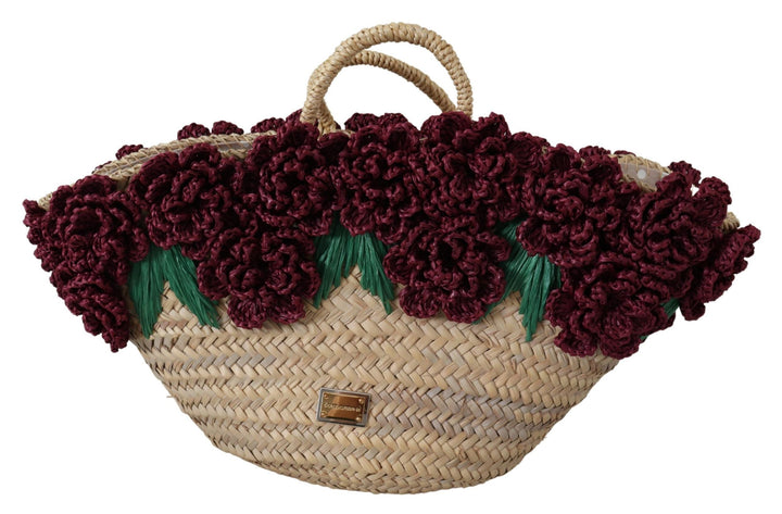  - Dolce & Gabbana Chic Floral Straw Tote Elegance - VAS12256 - Ask Me Wear