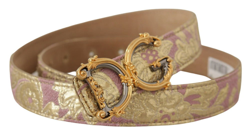  - Dolce & Gabbana Chic Gold and Pink Leather Belt - WMB105 - 75 - Ask Me Wear