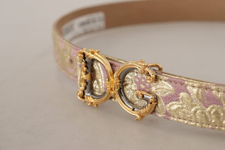  - Dolce & Gabbana Chic Gold and Pink Leather Belt - WMB105 - 75 - Ask Me Wear