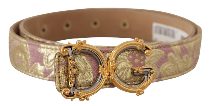  - Dolce & Gabbana Chic Gold and Pink Leather Belt - WMB105 - 75 - Ask Me Wear