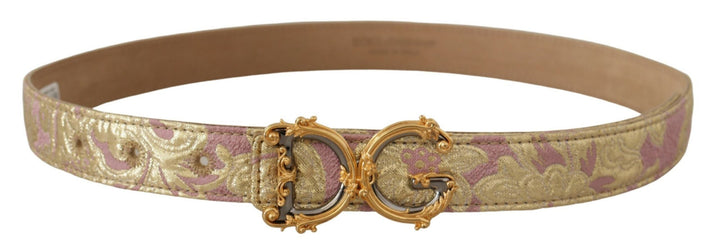  - Dolce & Gabbana Chic Gold and Pink Leather Belt - WMB105 - 75 - Ask Me Wear