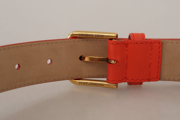  - Dolce & Gabbana Chic Orange Leather Belt with Headphone Case - WMB170 - 70 - Ask Me Wear