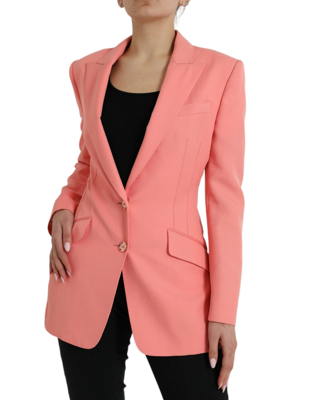  - Dolce & Gabbana Chic Pink Peak Lapel Blazer - JKT3810 - 40 - Ask Me Wear