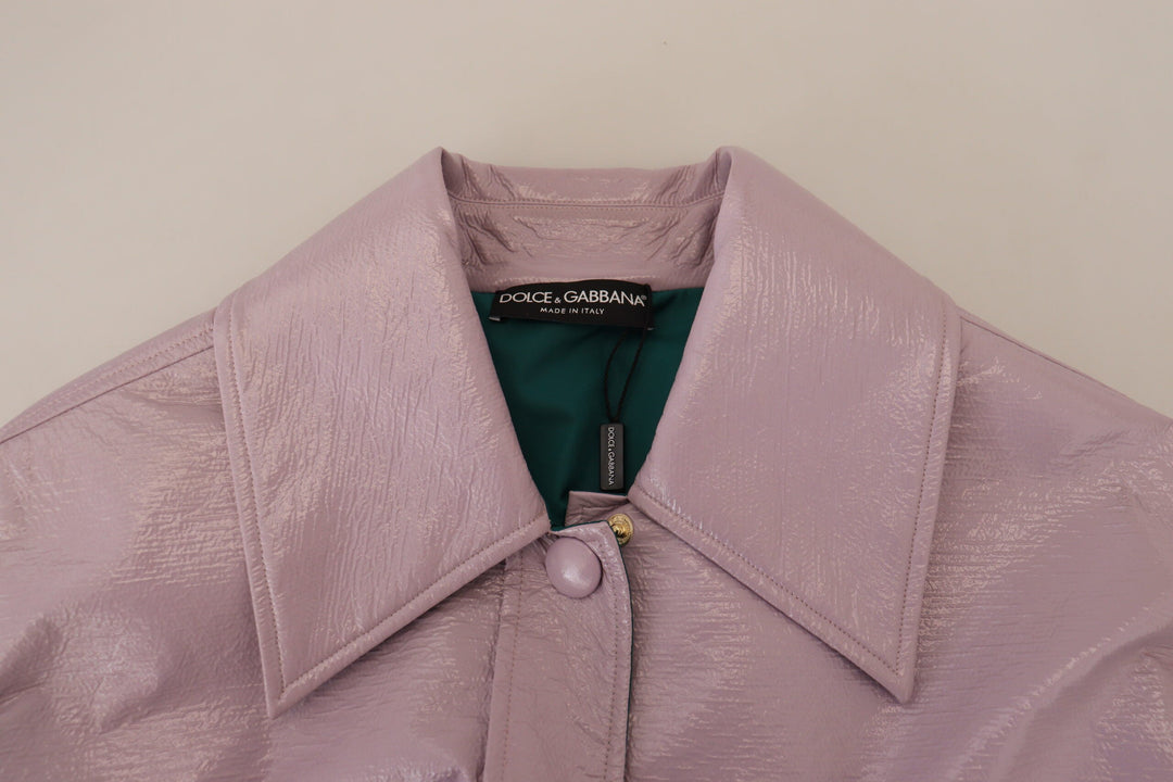  - Dolce & Gabbana Chic Purple Cropped Jacket - A Style Statement - JKT3577 - 40 - Ask Me Wear