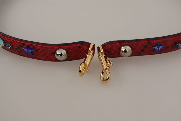  - Dolce & Gabbana Chic Red Python Leather Shoulder Strap - BEL8733 - Ask Me Wear