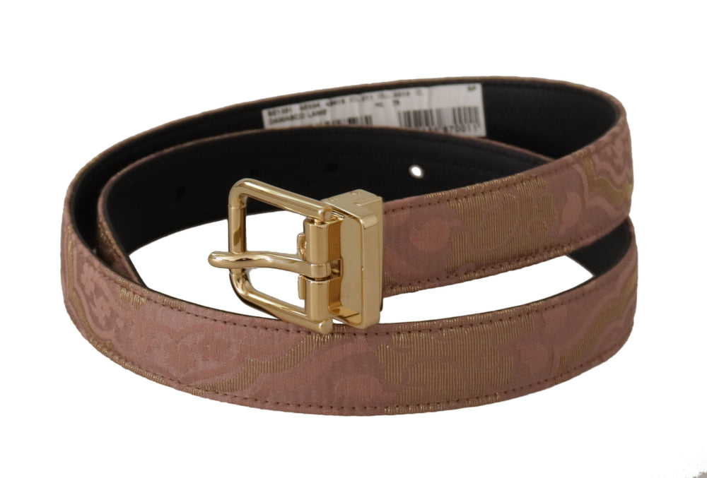  - Dolce & Gabbana Chic Rose Pink Leather Belt with Logo Buckle - WMB109 - 75 - Ask Me Wear