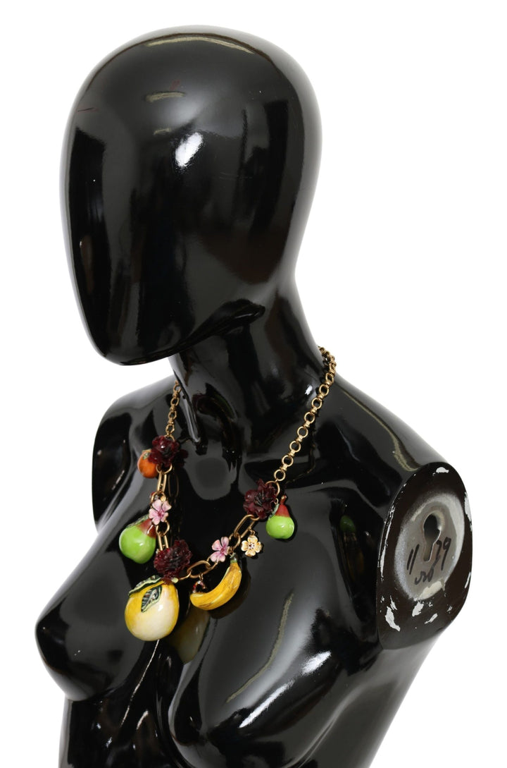  - Dolce & Gabbana Crystal Embellished Floral Charm Necklace - SMY10074 - Ask Me Wear