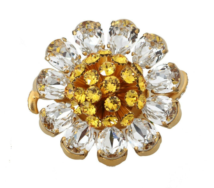  - Dolce & Gabbana Crystal Flower Statement Ring Size US 7.5 - SMYK409 - 54 - Ask Me Wear