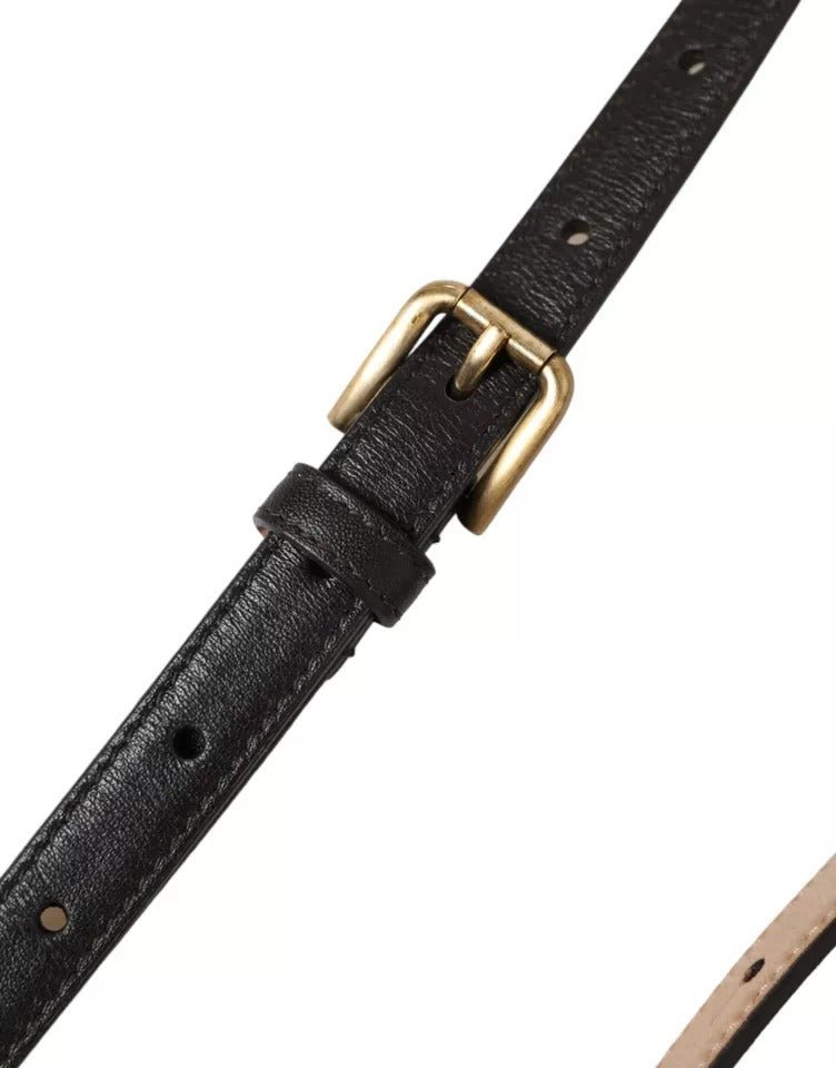  - Dolce & Gabbana Dark Brown Leather Gold Metal Buckle Women Belt - WMB3716 - 145 - Ask Me Wear