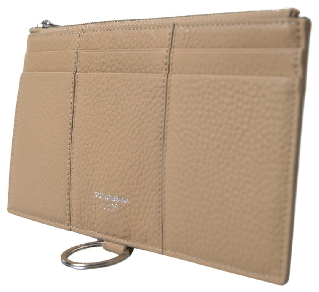  - Dolce & Gabbana Elegant Beige Leather Wallet with Detachable Strap - VAS10102 - Ask Me Wear