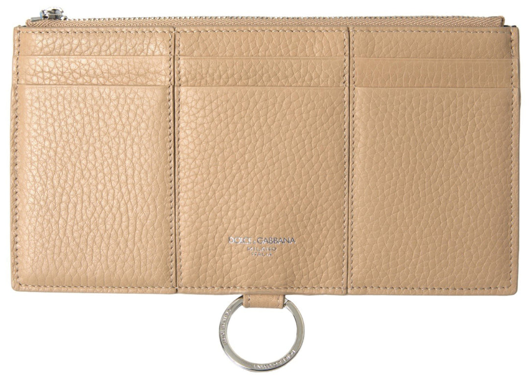  - Dolce & Gabbana Elegant Beige Leather Wallet with Detachable Strap - VAS10102 - Ask Me Wear