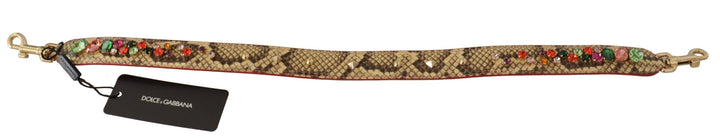  - Dolce & Gabbana Elegant Beige Python Leather Bag Strap - BEL8724 - Ask Me Wear