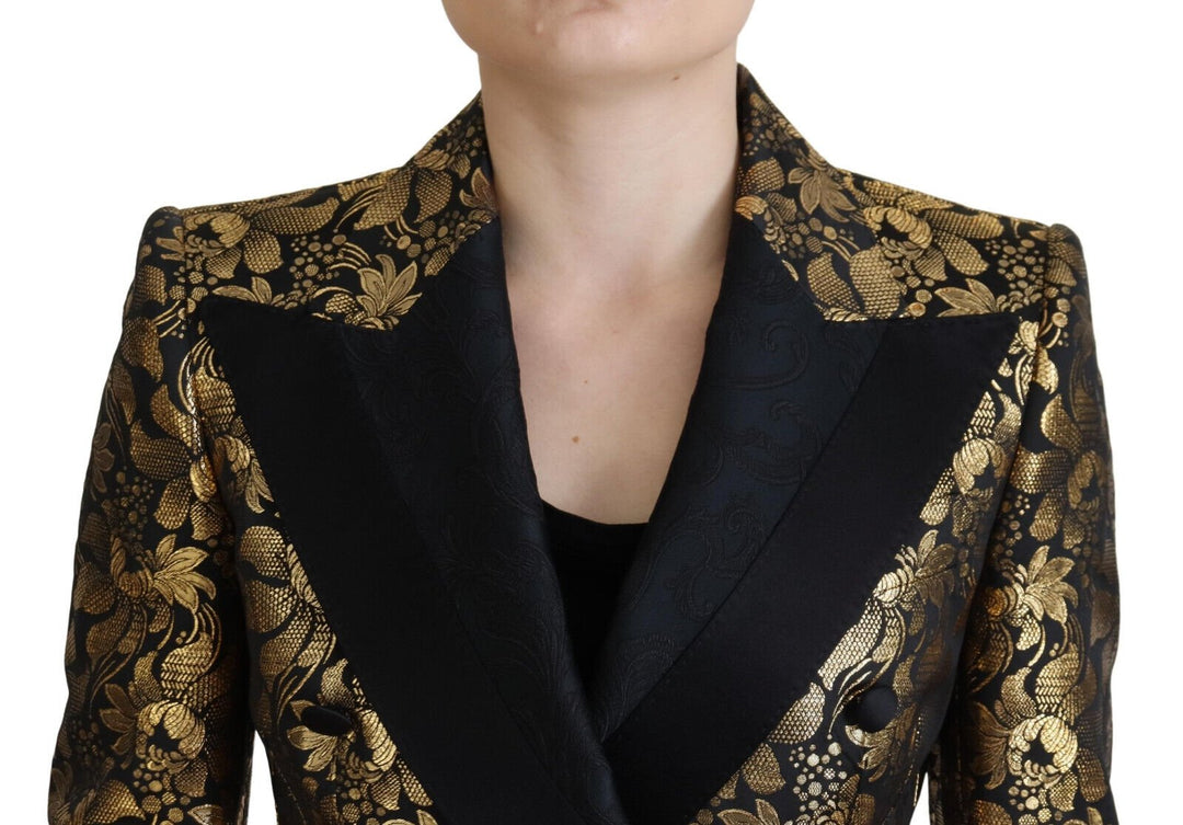  - Dolce & Gabbana Elegant Black and Gold Floral Jacket - JKT3467 - 38 - Ask Me Wear