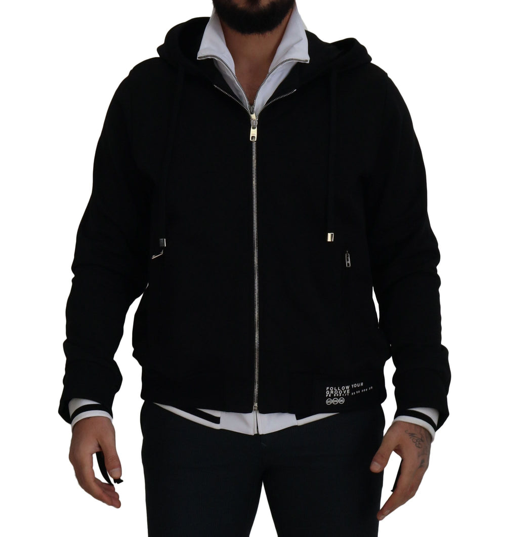  - Dolce & Gabbana Elegant Black Bomber Jacket with Hood - JKT3353 - 54 - Ask Me Wear