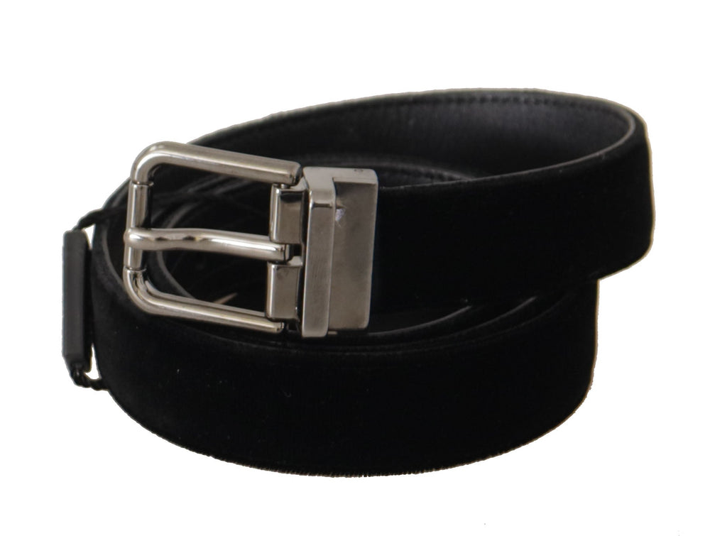  - Dolce & Gabbana Elegant Black Cotton - Leather D&G Belt - BEL8689 - 85 - Ask Me Wear