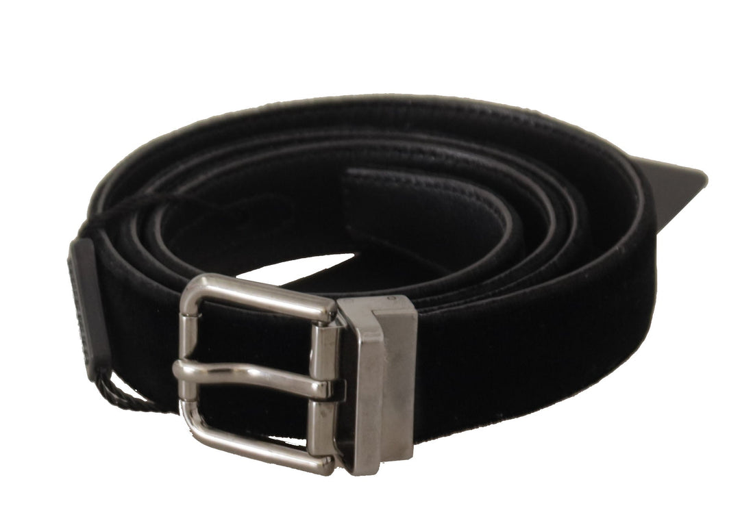  - Dolce & Gabbana Elegant Black Cotton - Leather D&G Belt - BEL8689 - 85 - Ask Me Wear