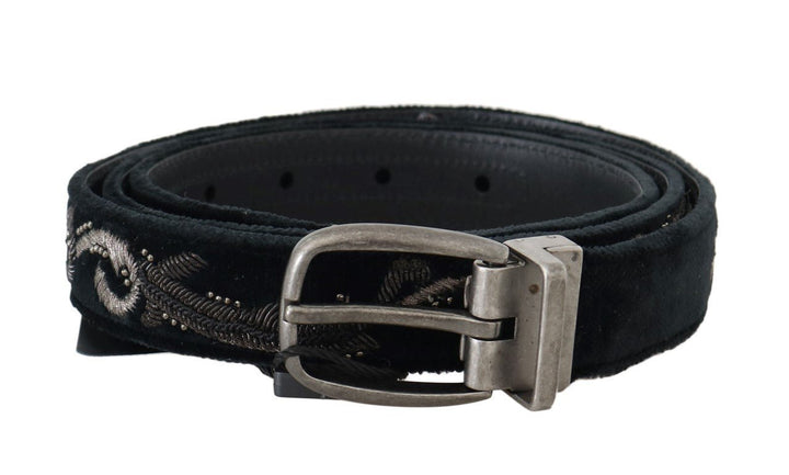  - Dolce & Gabbana Elegant Black Cotton - Leather Men's Belt - BEL50052 - 2 - Ask Me Wear