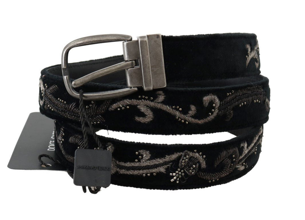  - Dolce & Gabbana Elegant Black Cotton - Leather Men's Belt - BEL50052 - 2 - Ask Me Wear