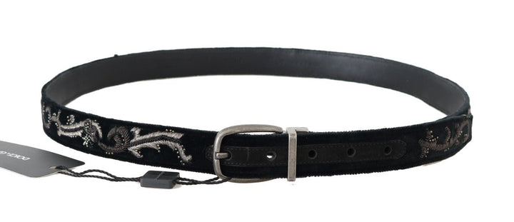  - Dolce & Gabbana Elegant Black Cotton - Leather Men's Belt - BEL50052 - 2 - Ask Me Wear