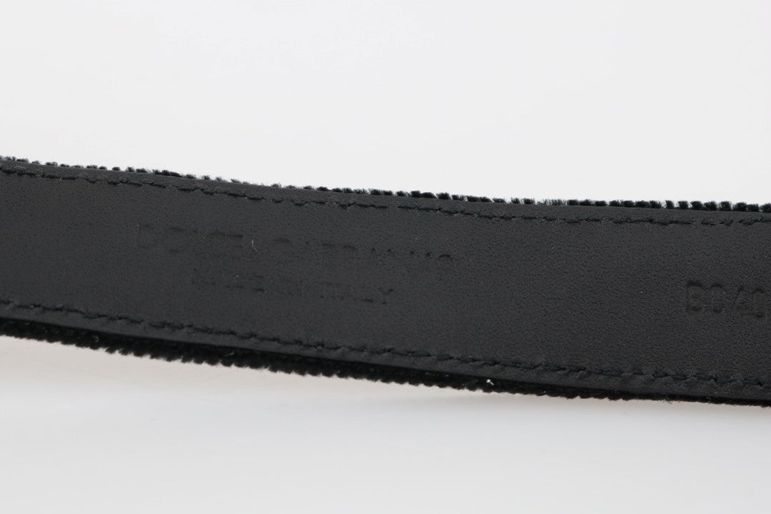  - Dolce & Gabbana Elegant Black Cotton - Leather Men's Belt - BEL50052 - 2 - Ask Me Wear