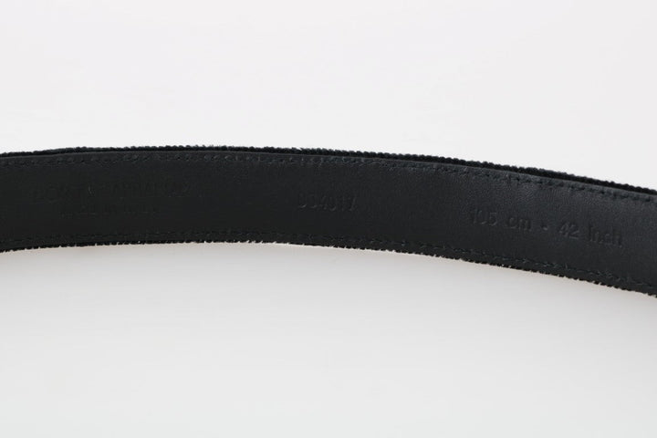  - Dolce & Gabbana Elegant Black Cotton - Leather Men's Belt - BEL50052 - 2 - Ask Me Wear