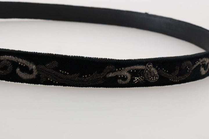  - Dolce & Gabbana Elegant Black Cotton - Leather Men's Belt - BEL50052 - 2 - Ask Me Wear