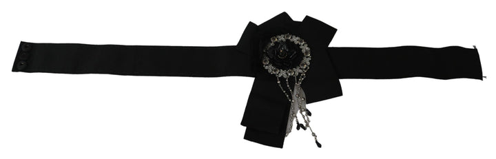  - Dolce & Gabbana Elegant Black Crystal Waist Belt - SMY100474 - 38 - Ask Me Wear