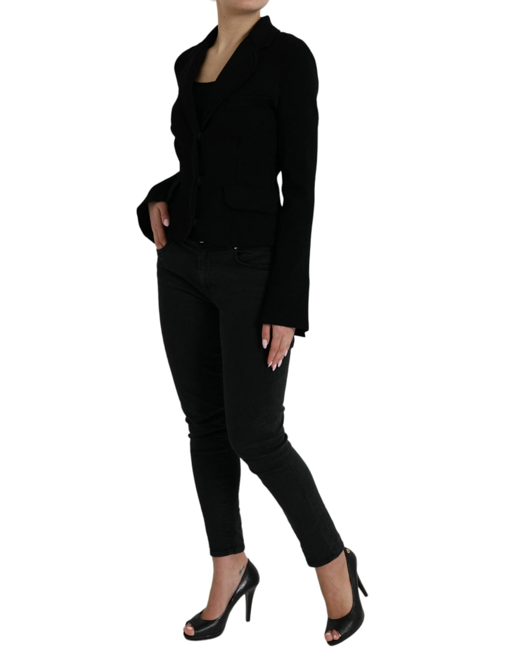  - Dolce & Gabbana Elegant Black Designer Blazer for Women - JKT3812 - 40 - Ask Me Wear