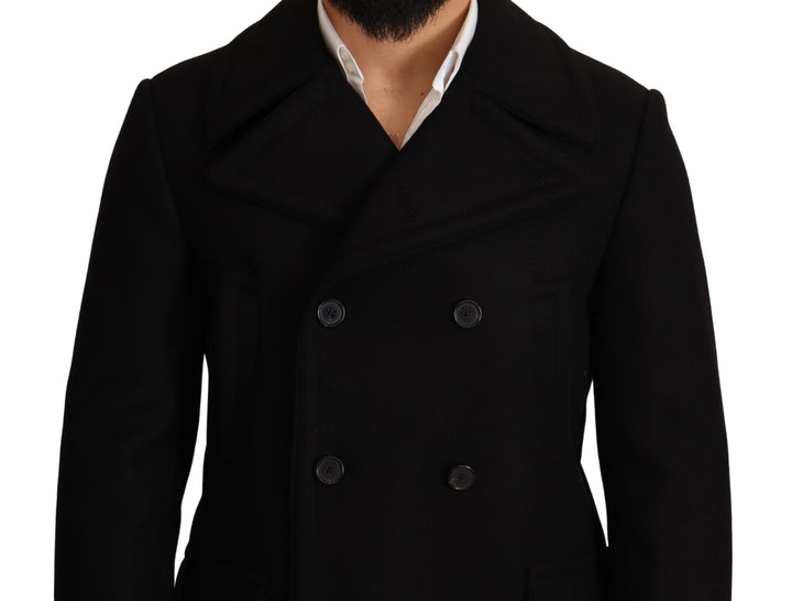  - Dolce & Gabbana Elegant Black Double Breasted Trench Coat - JKT2936 - 46 - Ask Me Wear