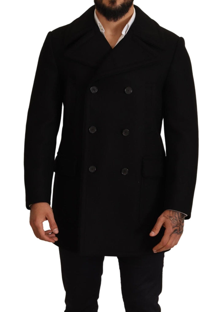  - Dolce & Gabbana Elegant Black Double Breasted Trench Coat - JKT2936 - 46 - Ask Me Wear