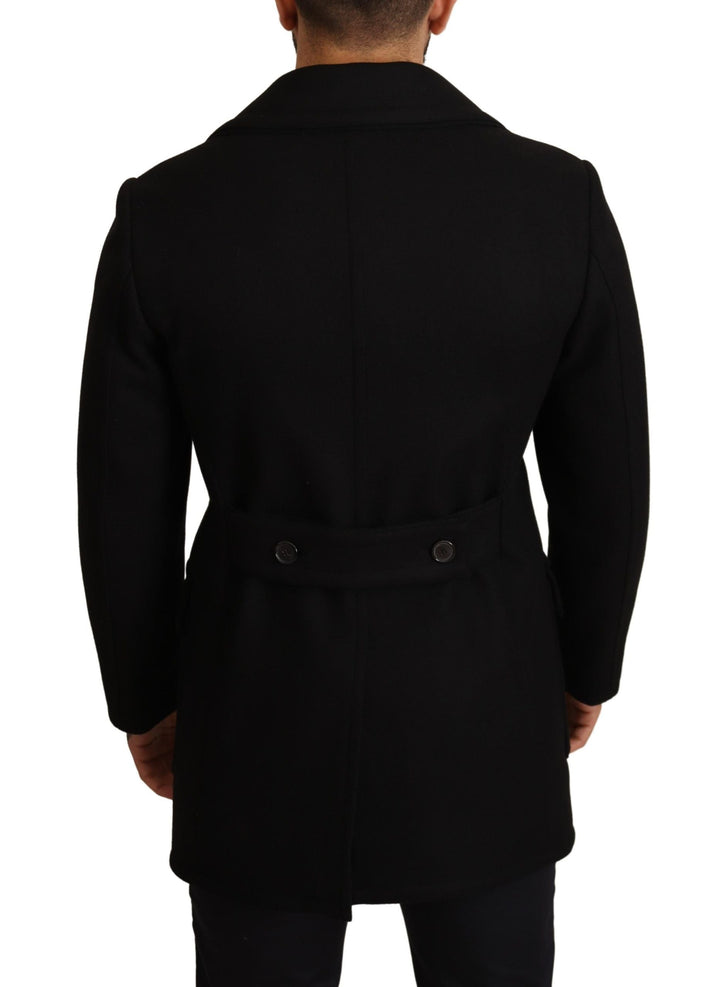  - Dolce & Gabbana Elegant Black Double Breasted Trench Coat - JKT2936 - 46 - Ask Me Wear