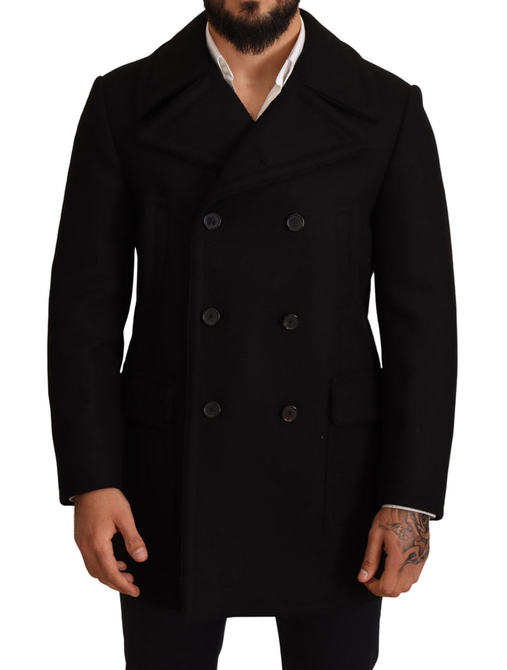  - Dolce & Gabbana Elegant Black Double Breasted Trench Coat - JKT2936 - 46 - Ask Me Wear