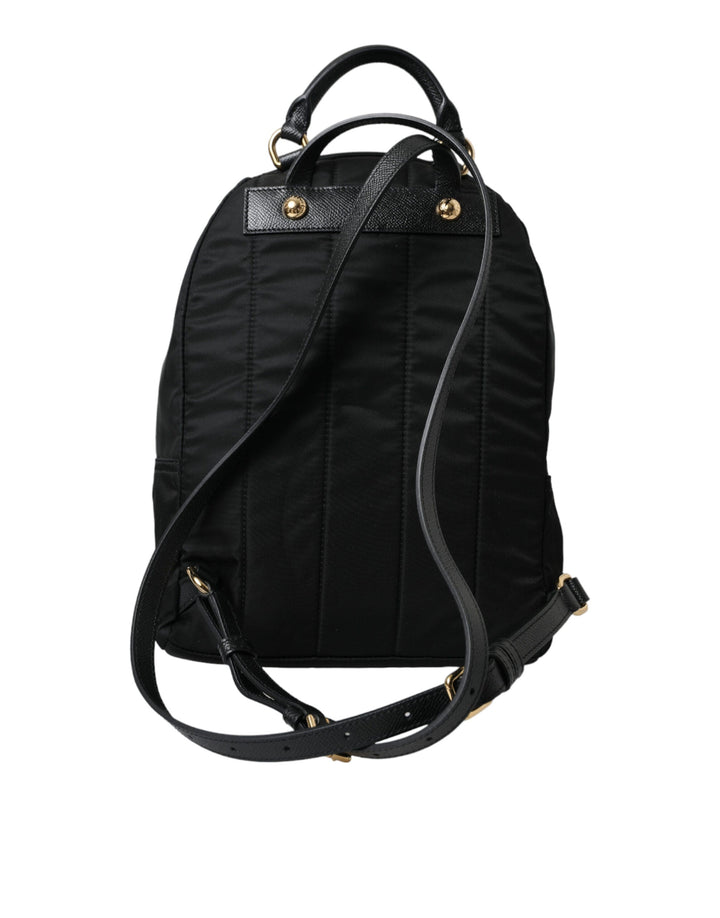  - Dolce & Gabbana Elegant Black Gold Detail Backpack - BAG1149 - Ask Me Wear