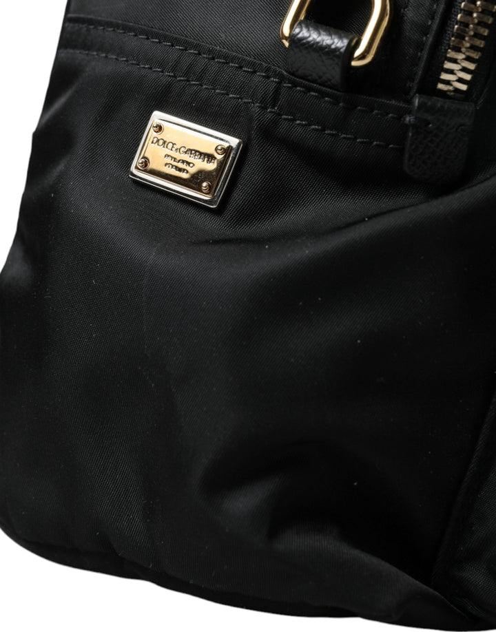  - Dolce & Gabbana Elegant Black Gold Detail Backpack - BAG1149 - Ask Me Wear