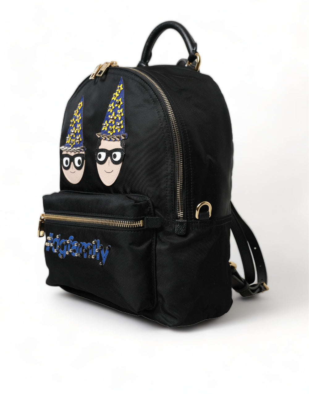  - Dolce & Gabbana Elegant Black Gold Detail Backpack - BAG1149 - Ask Me Wear