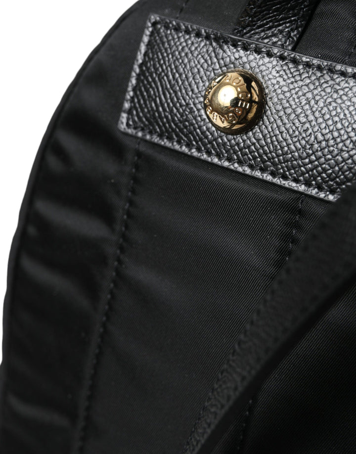  - Dolce & Gabbana Elegant Black Gold Detail Backpack - BAG1149 - Ask Me Wear