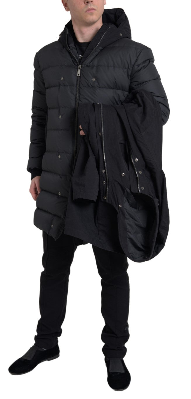  - Dolce & Gabbana Elegant Black Hooded Trench Coat - JKT3654 - 52 - Ask Me Wear