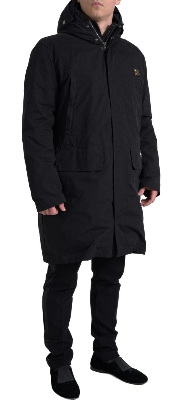  - Dolce & Gabbana Elegant Black Hooded Trench Coat - JKT3654 - 52 - Ask Me Wear